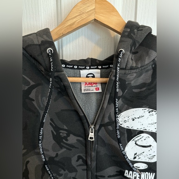 A Bathing Ape AAPE Zipped Hoodie in Grey Camouflage Color - Picture 2 of 8